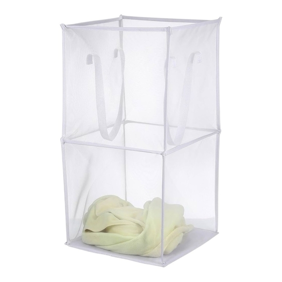 Laundry Hamper Collapsible Mesh Laundry Hamper Polyester Foldable Laundry Bag - Picture 3 of 10